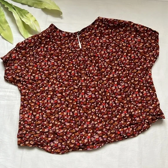 Madewell Rhyme Floral Top in Spring Floral Rusted - Picture 6 of 8